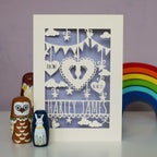 Personalised Papercut Baby Feet Card