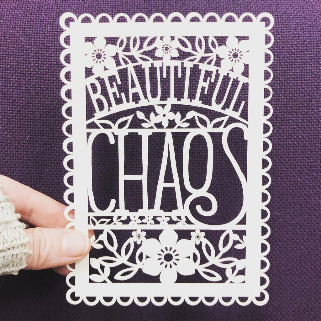 Beautiful Chaos A6 Papercut Postcard