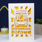 A personalised laser cut congratulations on passing your driving test card