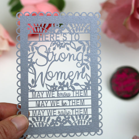 Strong Woman Enamel Pin With Papercut Backing - 