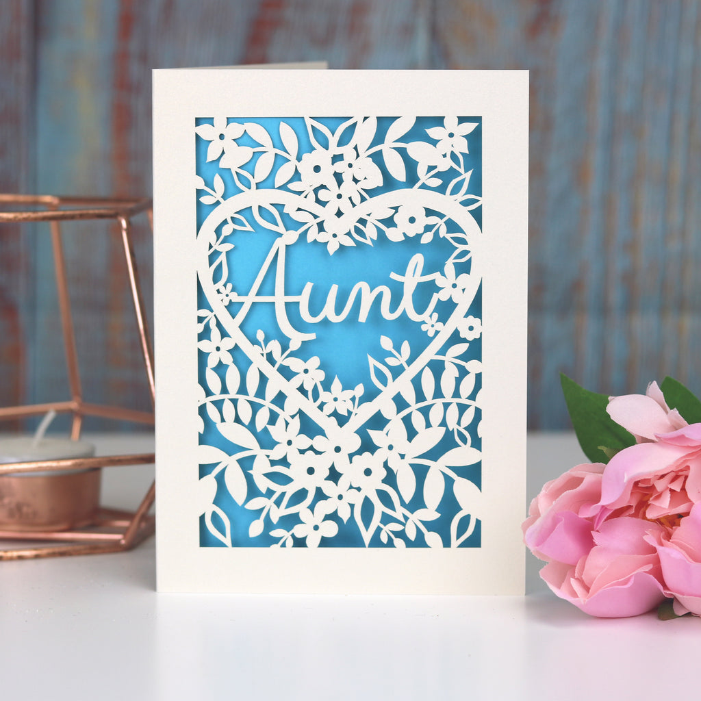 Papercut Aunt, Aunty or Auntie Card