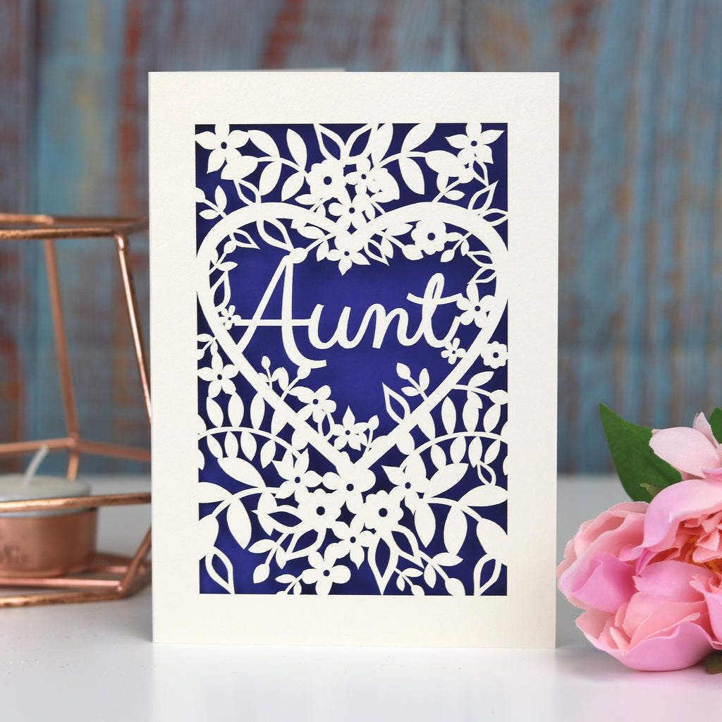 Papercut Aunt, Aunty or Auntie Card