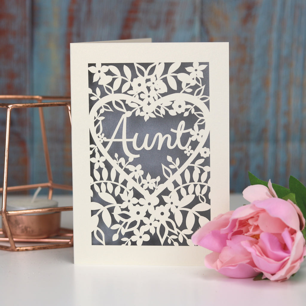Papercut Aunt, Aunty or Auntie Card