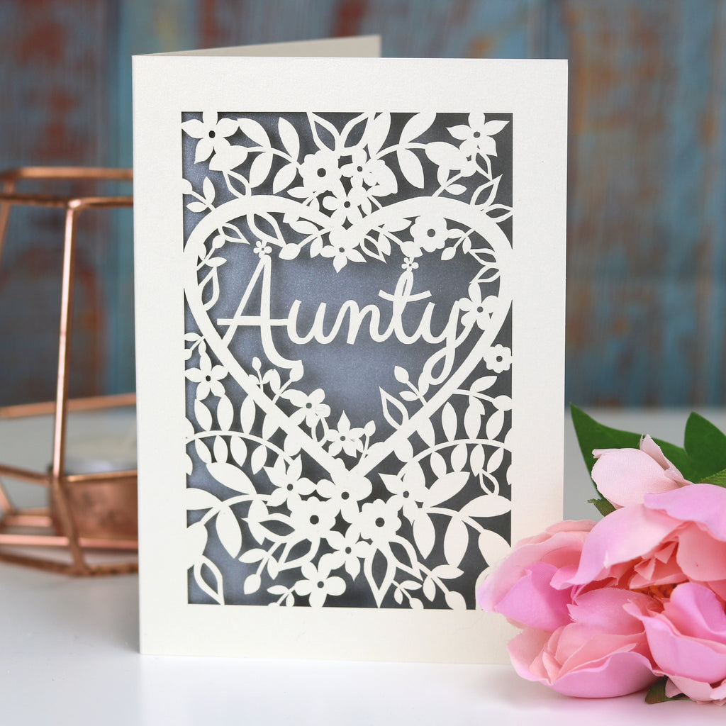 Papercut Aunt, Aunty or Auntie Card
