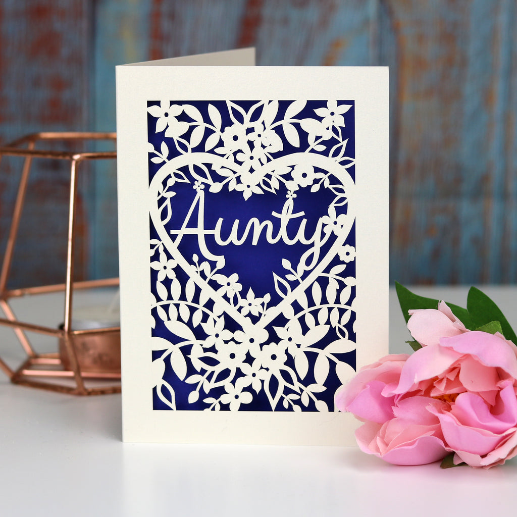 Papercut Aunt, Aunty or Auntie Card