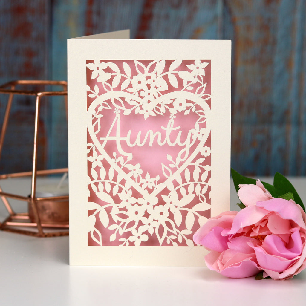 Papercut Aunt, Aunty or Auntie Card