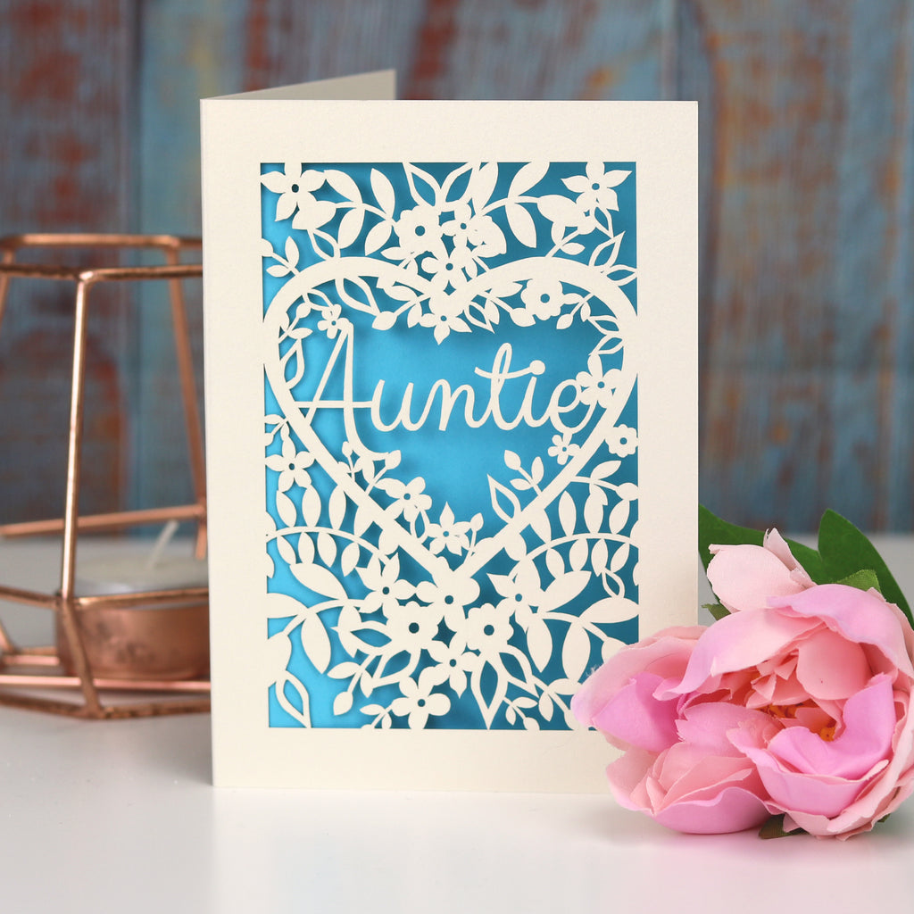 Papercut Aunt, Aunty or Auntie Card