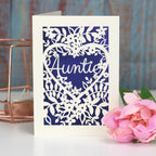 Papercut Aunt, Aunty or Auntie Card