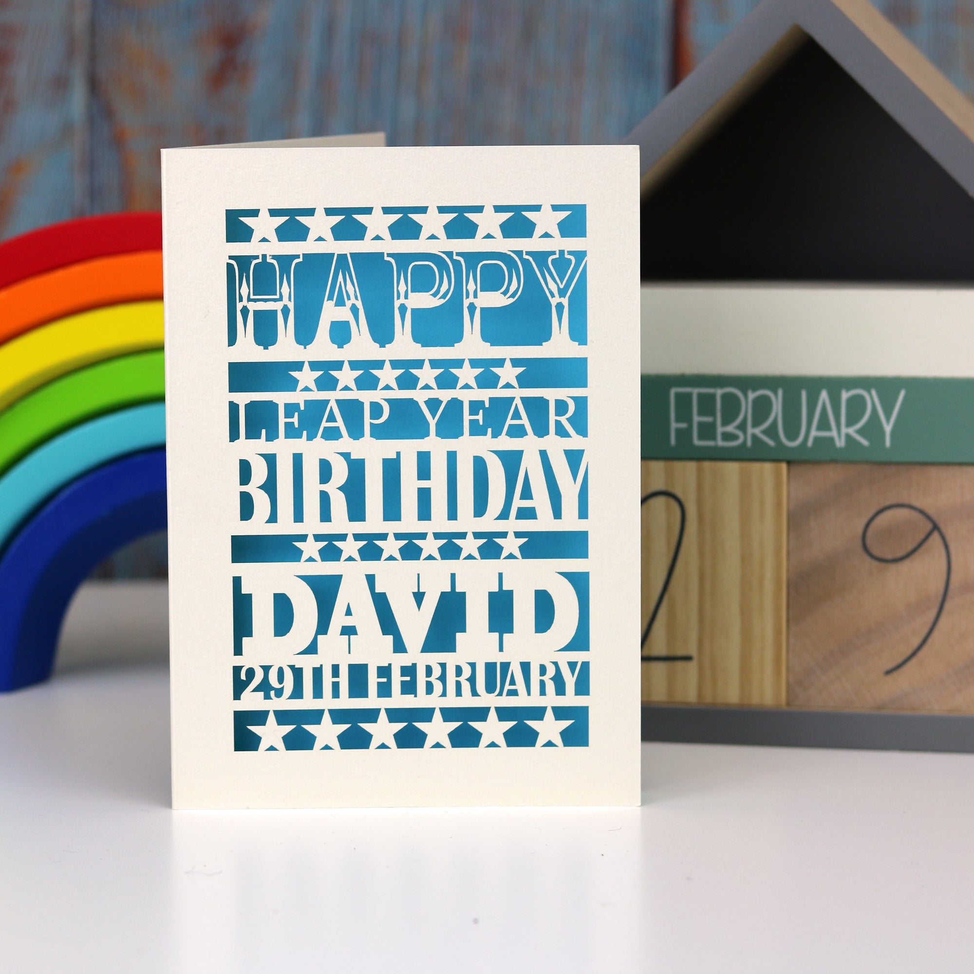 Leap Year Birthday Personalised Papercut Card