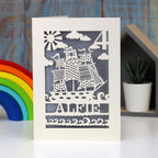 Personalised Papercut Pirate Birthday Card