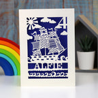 Personalised Papercut Pirate Birthday Card