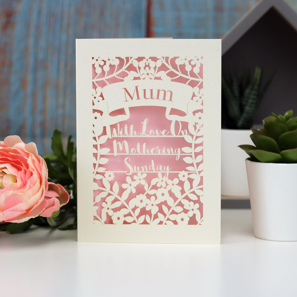 A cut out card for mothering Sunday
