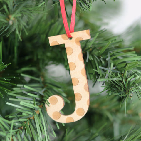 Small Spotty Letter Hanging Decoration - J
