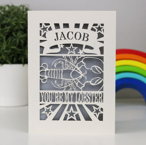 Personalised Papercut Lobster Card - 