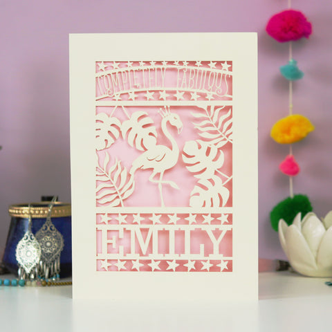 Completely Fabulous Personalised Papercut Card - A6 (small) / Candy Pink