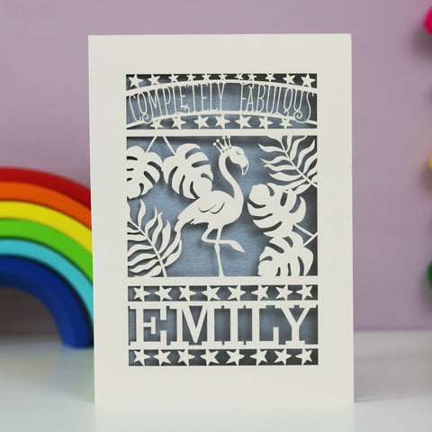 Completely Fabulous Personalised Papercut Card - A6 (small) / Silver