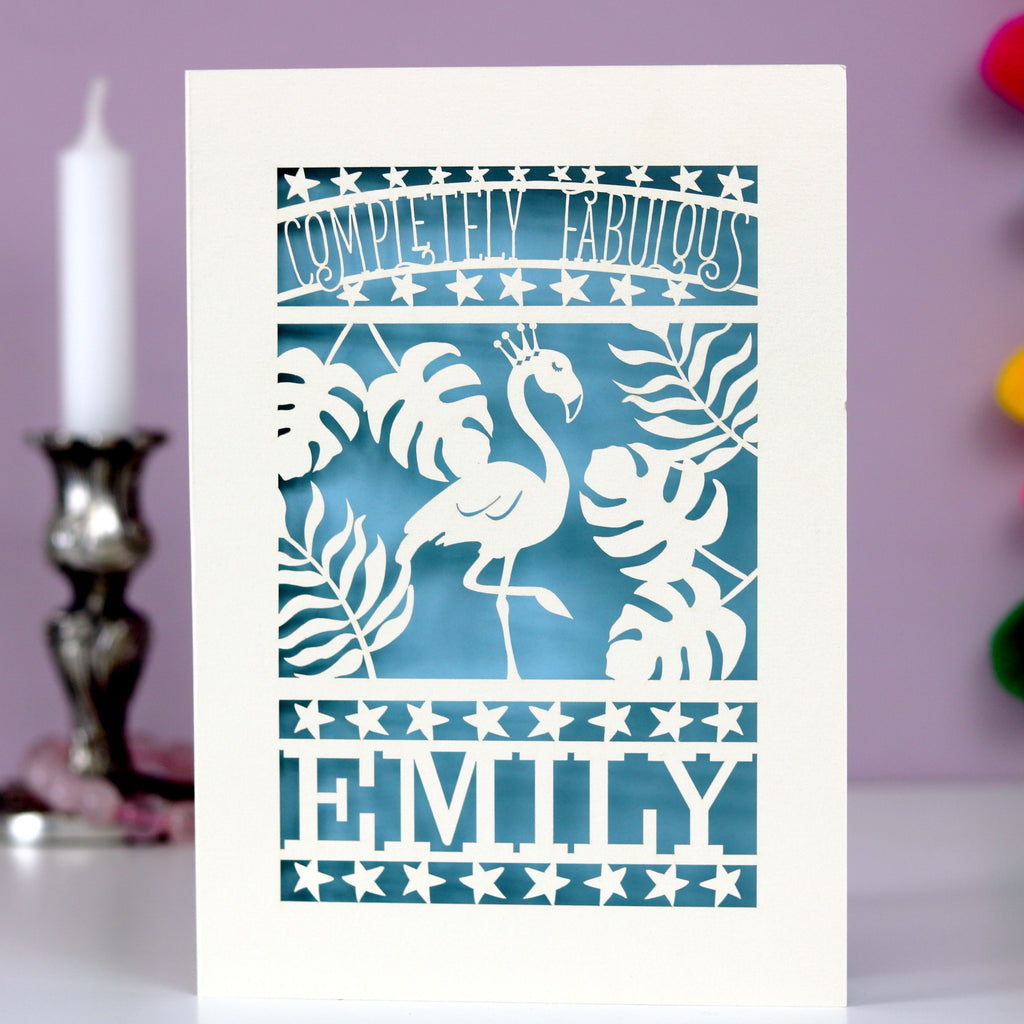 Completely Fabulous Personalised Papercut Card