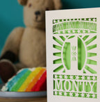 Star First Birthday Personalised Papercut Card