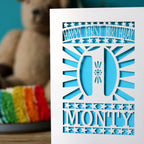 Star First Birthday Personalised Papercut Card