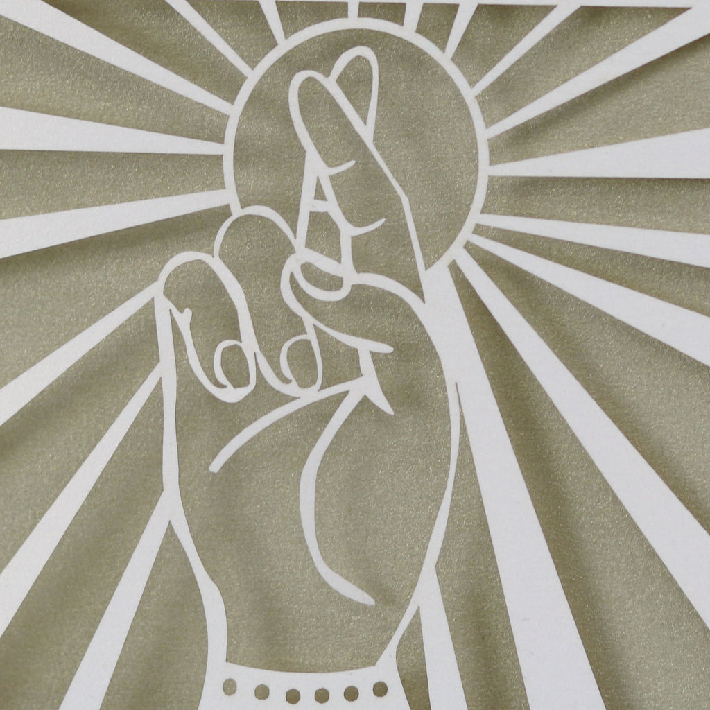 Fingers Crossed Personalised Papercut Card