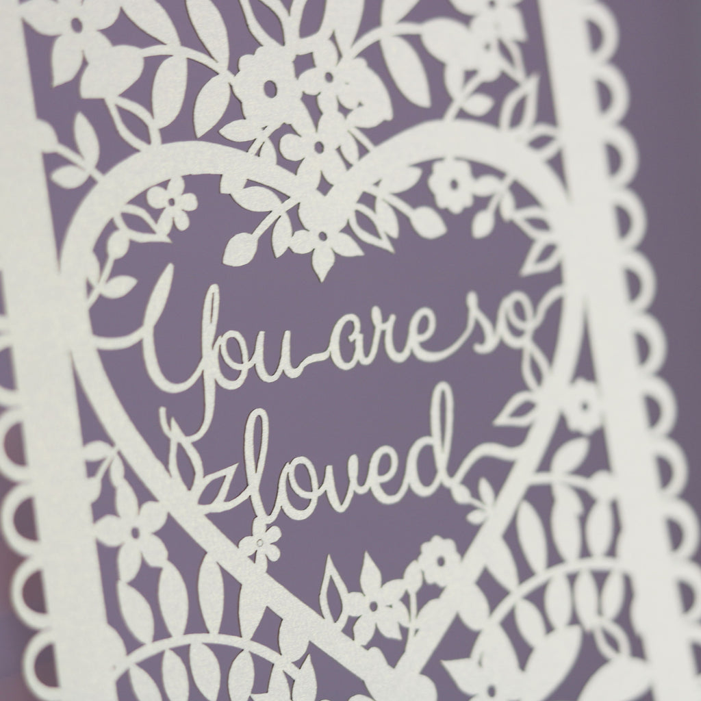 You Are So Loved Papercut Quote Postcard