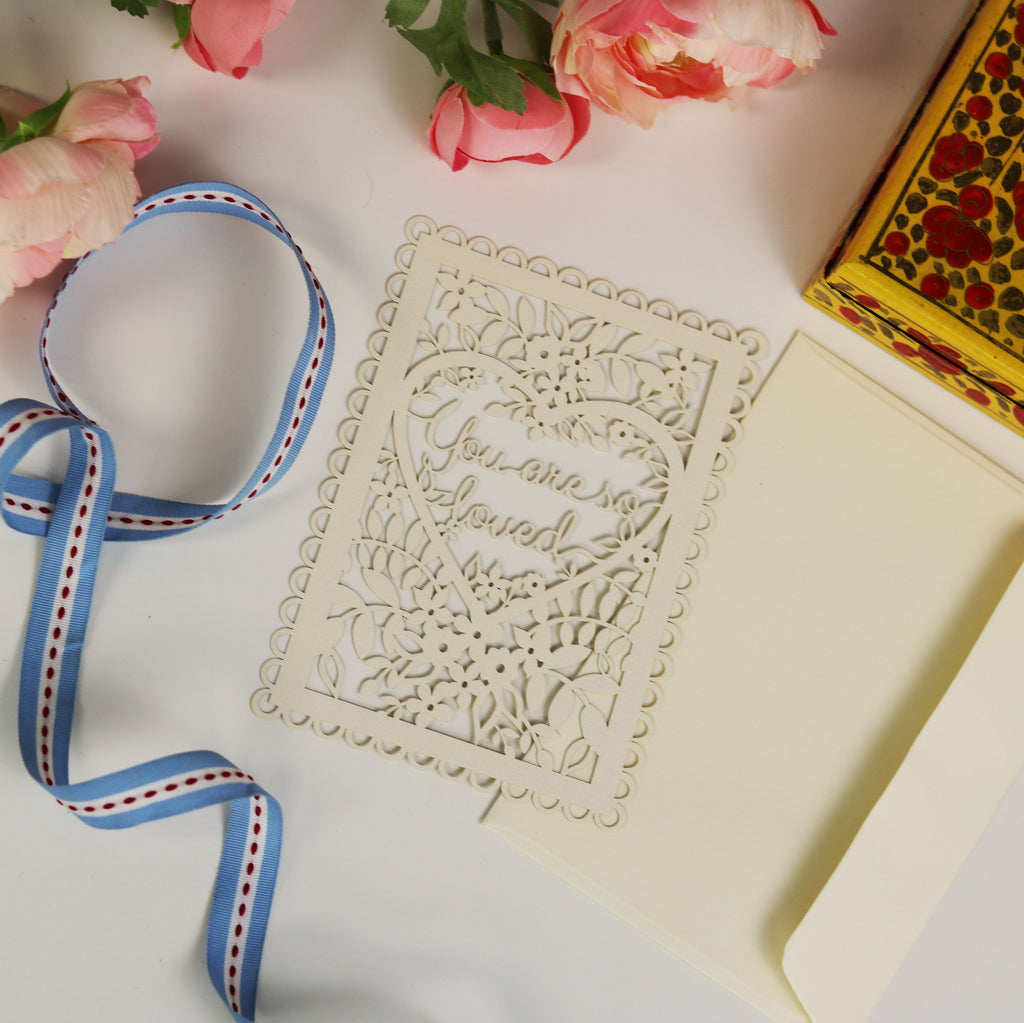 You Are So Loved Papercut Quote Postcard