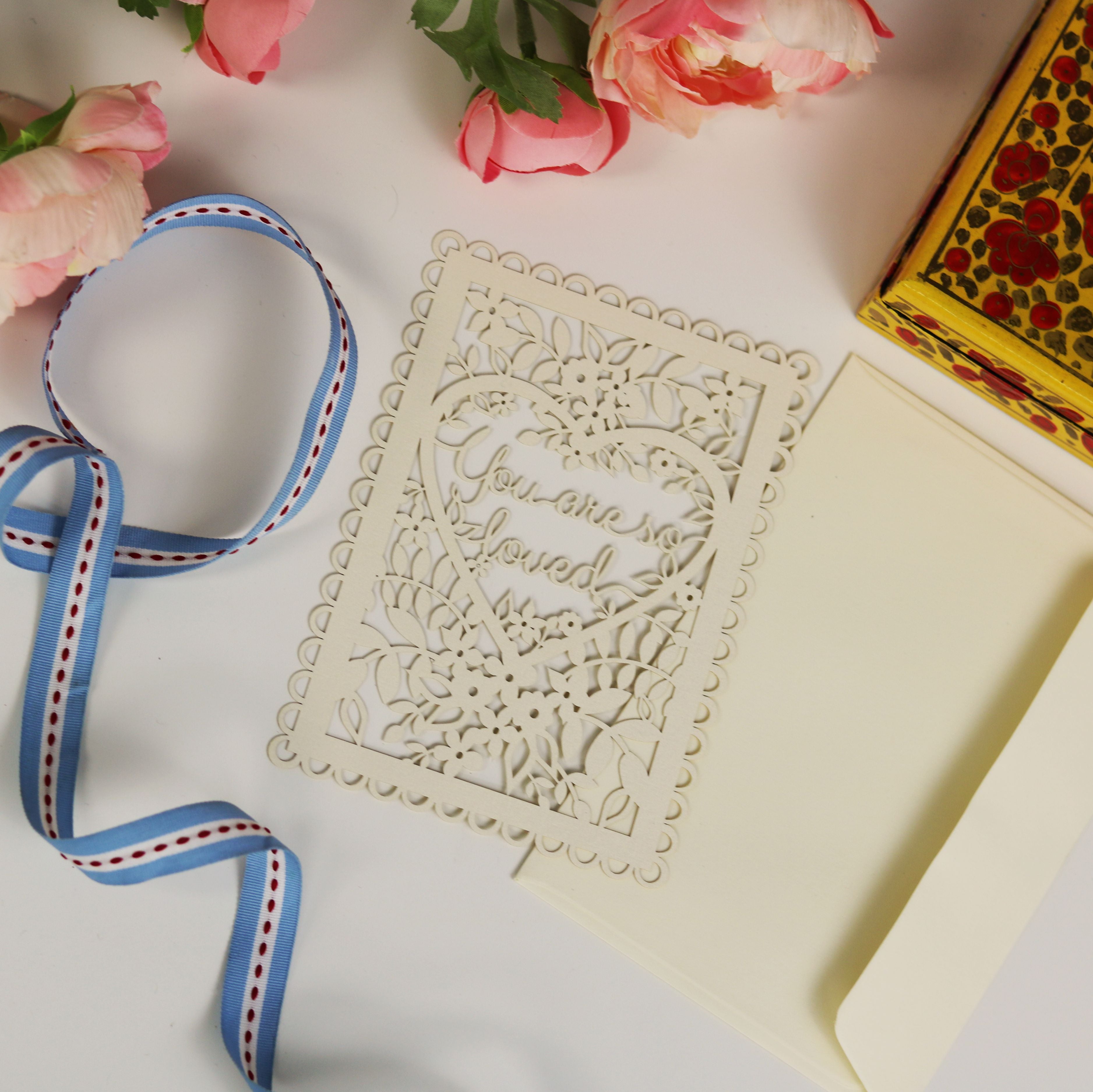 You Are So Loved Papercut Quote Postcard