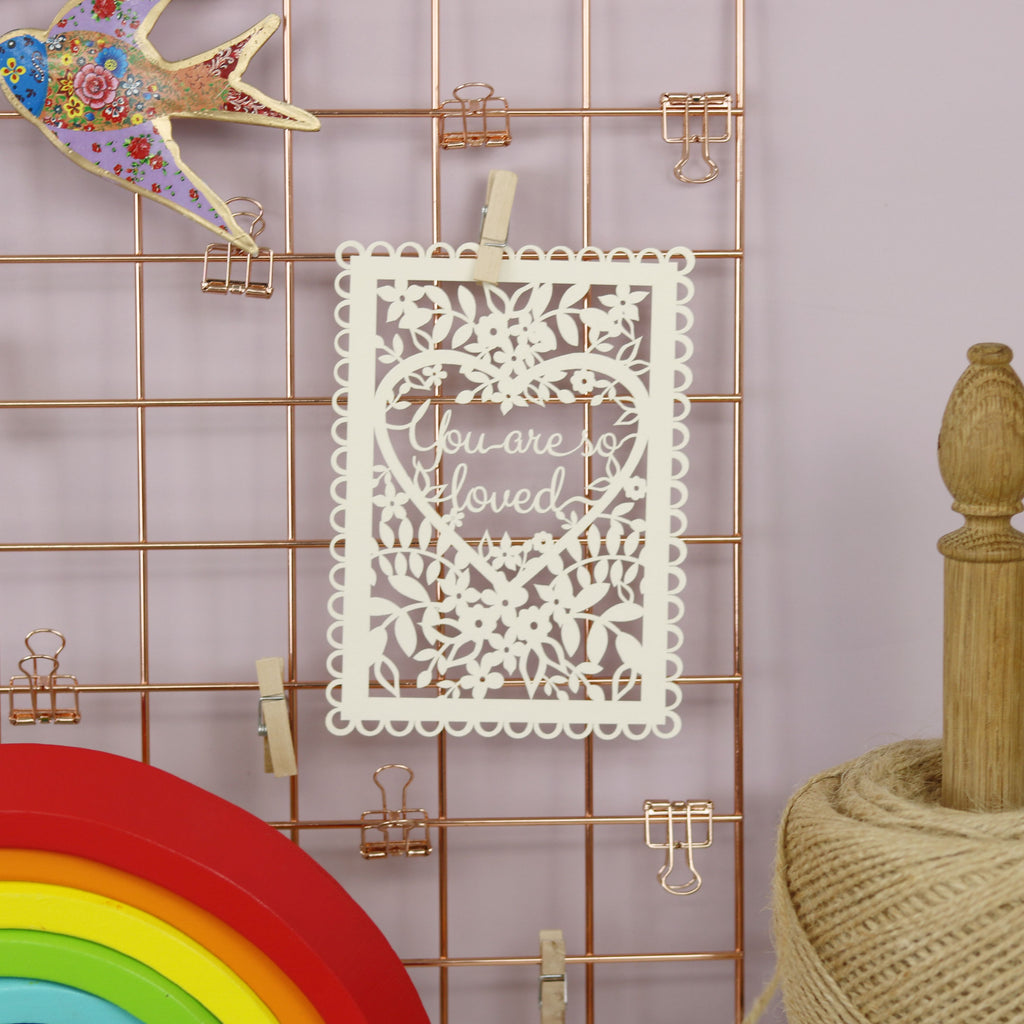 You Are So Loved Papercut Quote Postcard