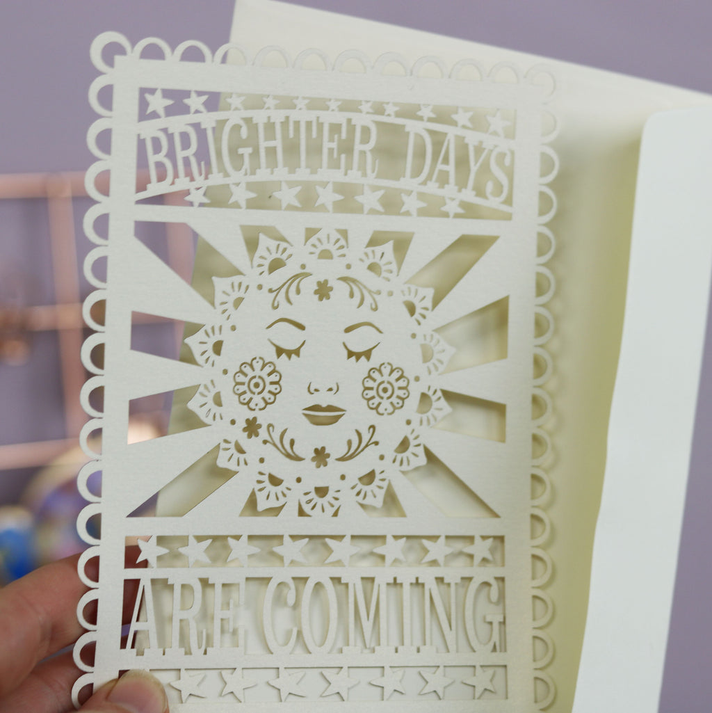 Brighter Days are Coming Papercut Postcard