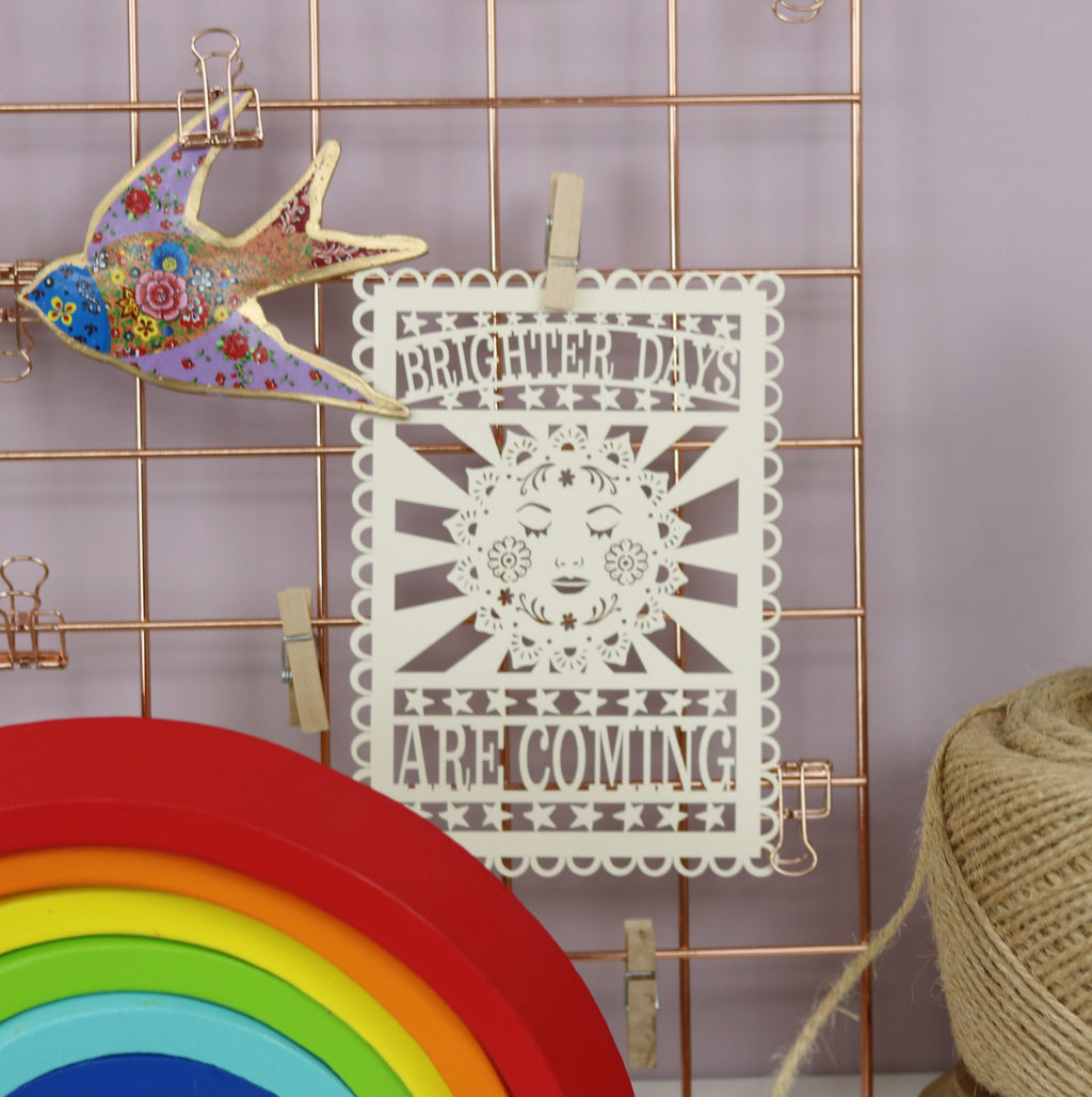 Brighter Days are Coming Papercut Postcard