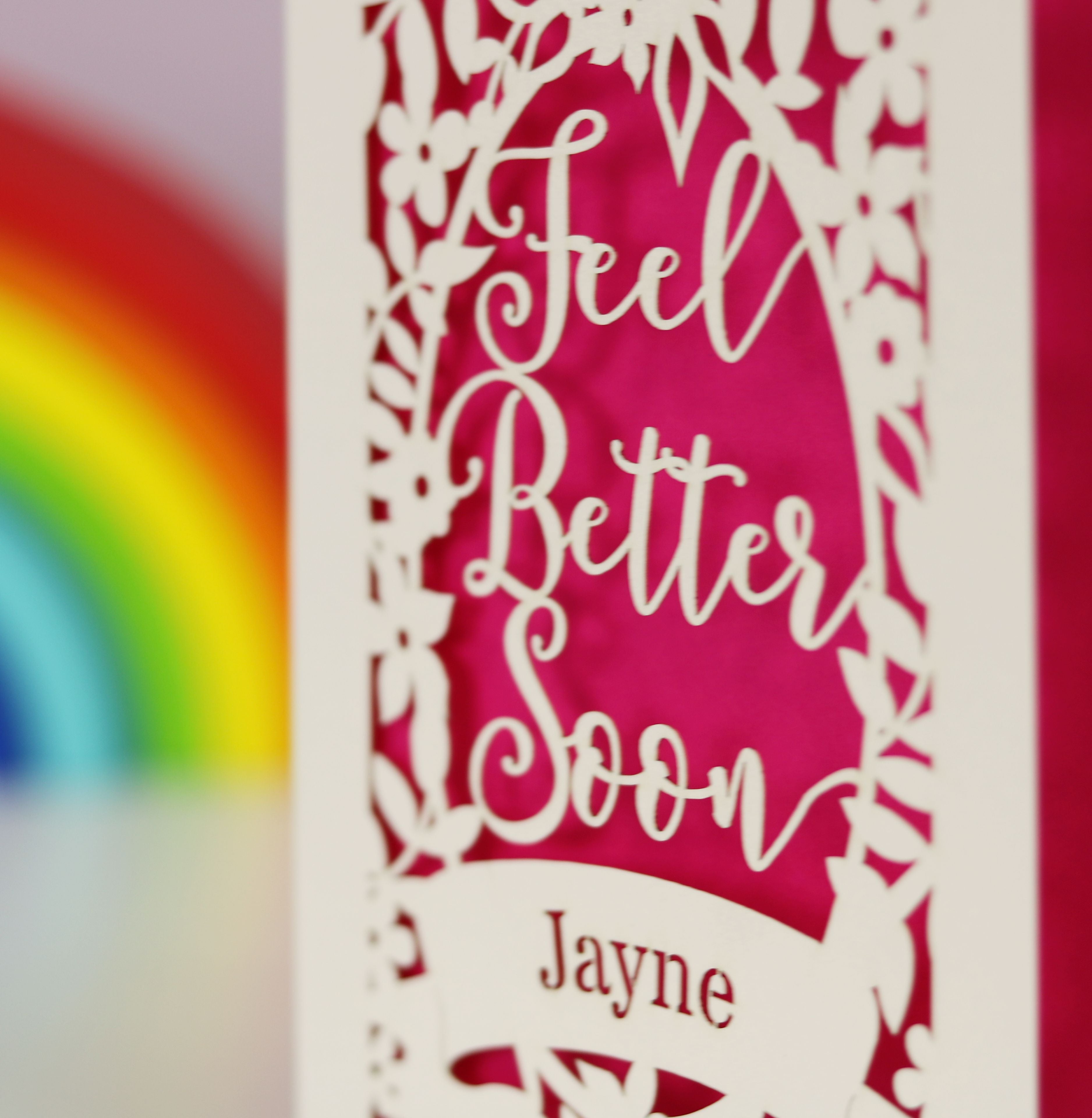 A personalised laser cut card detail