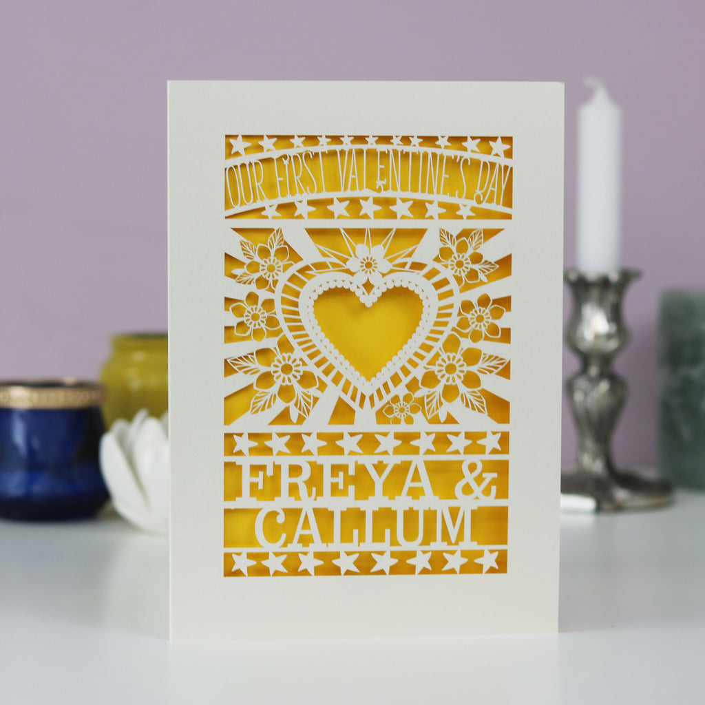 Our First Valentine's Laser Cut Card- Sacred Heart Design