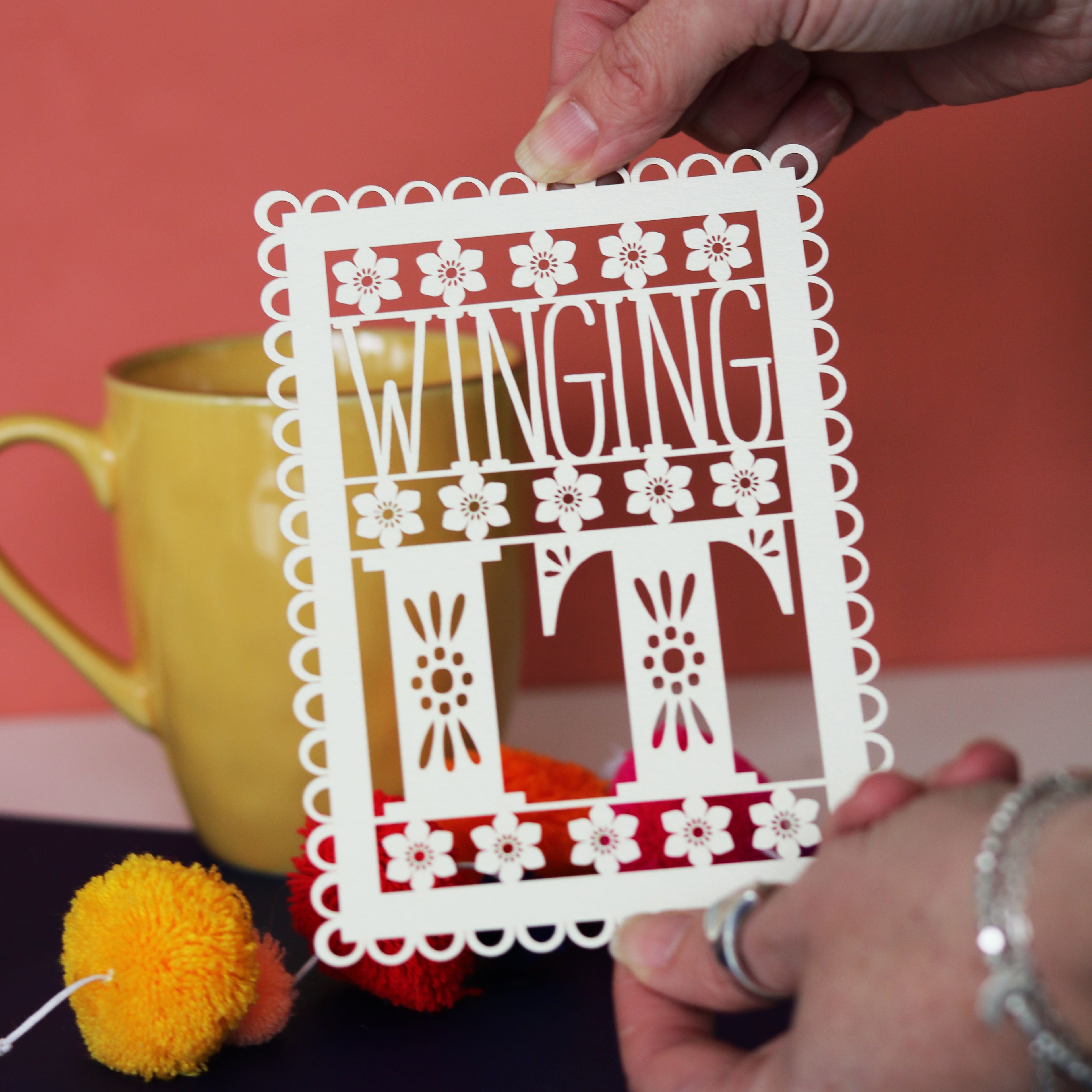 Winging It A6 Papercut Postcard