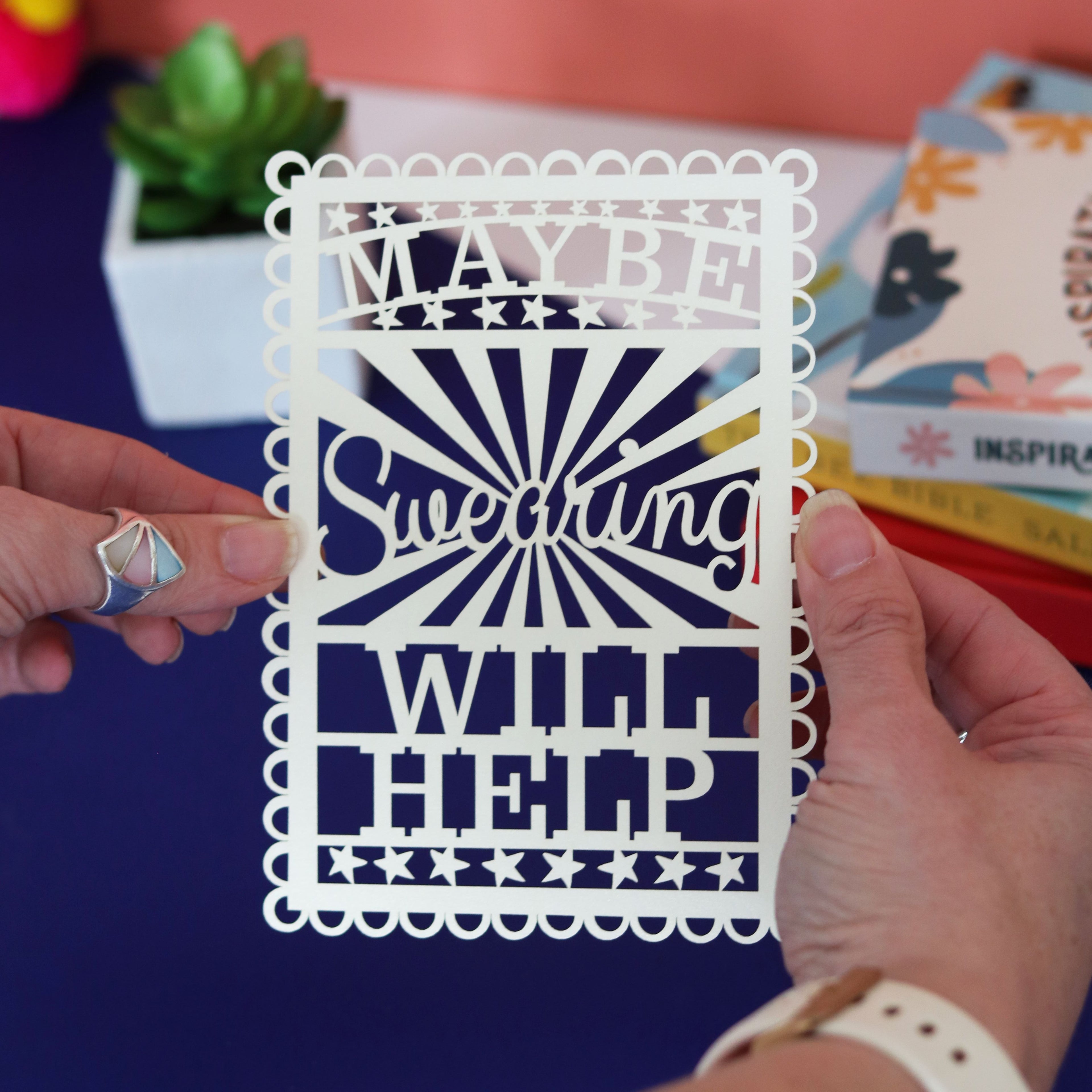 Maybe Swearing Will Help A6 Papercut Postcard