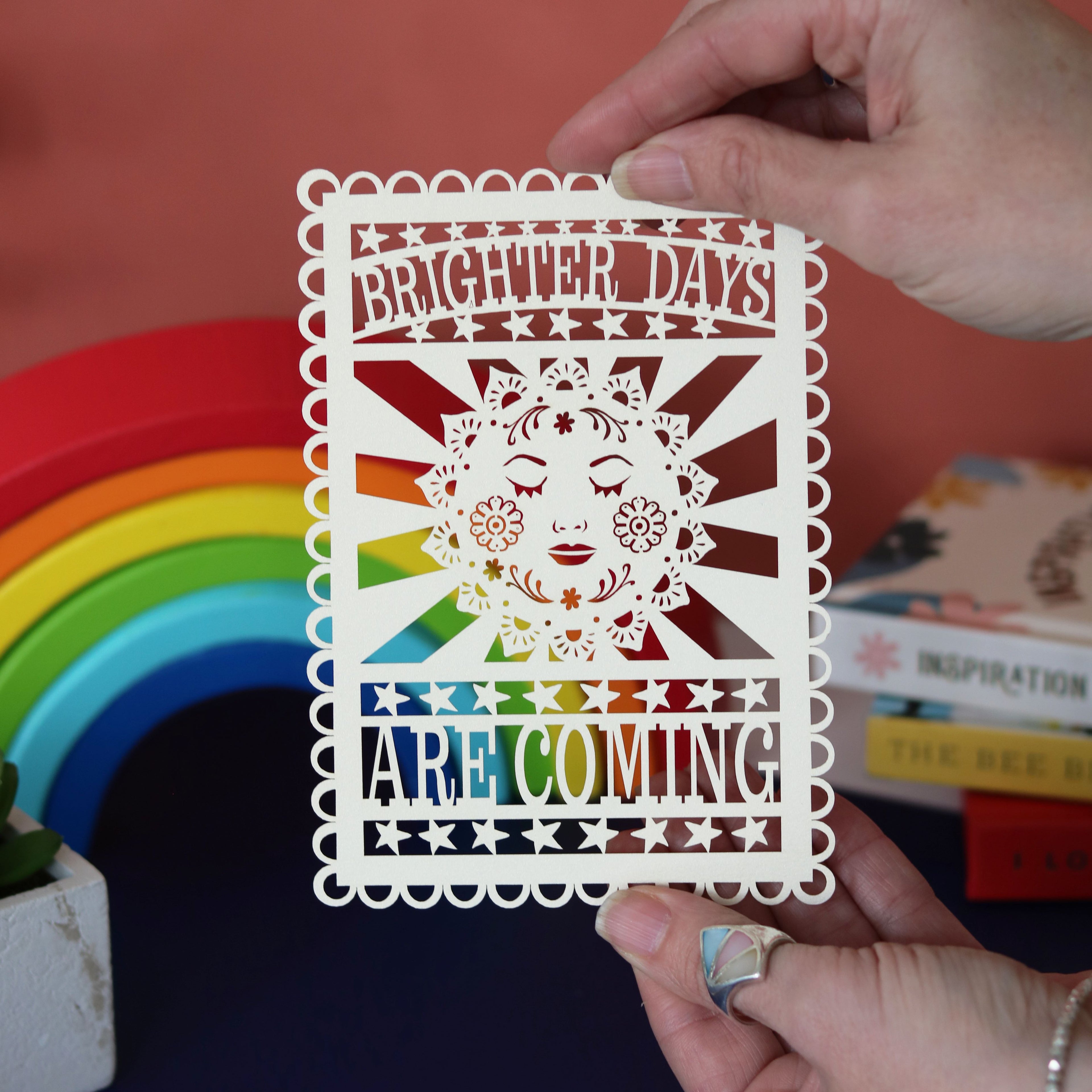 Brighter Days are Coming Papercut Postcard