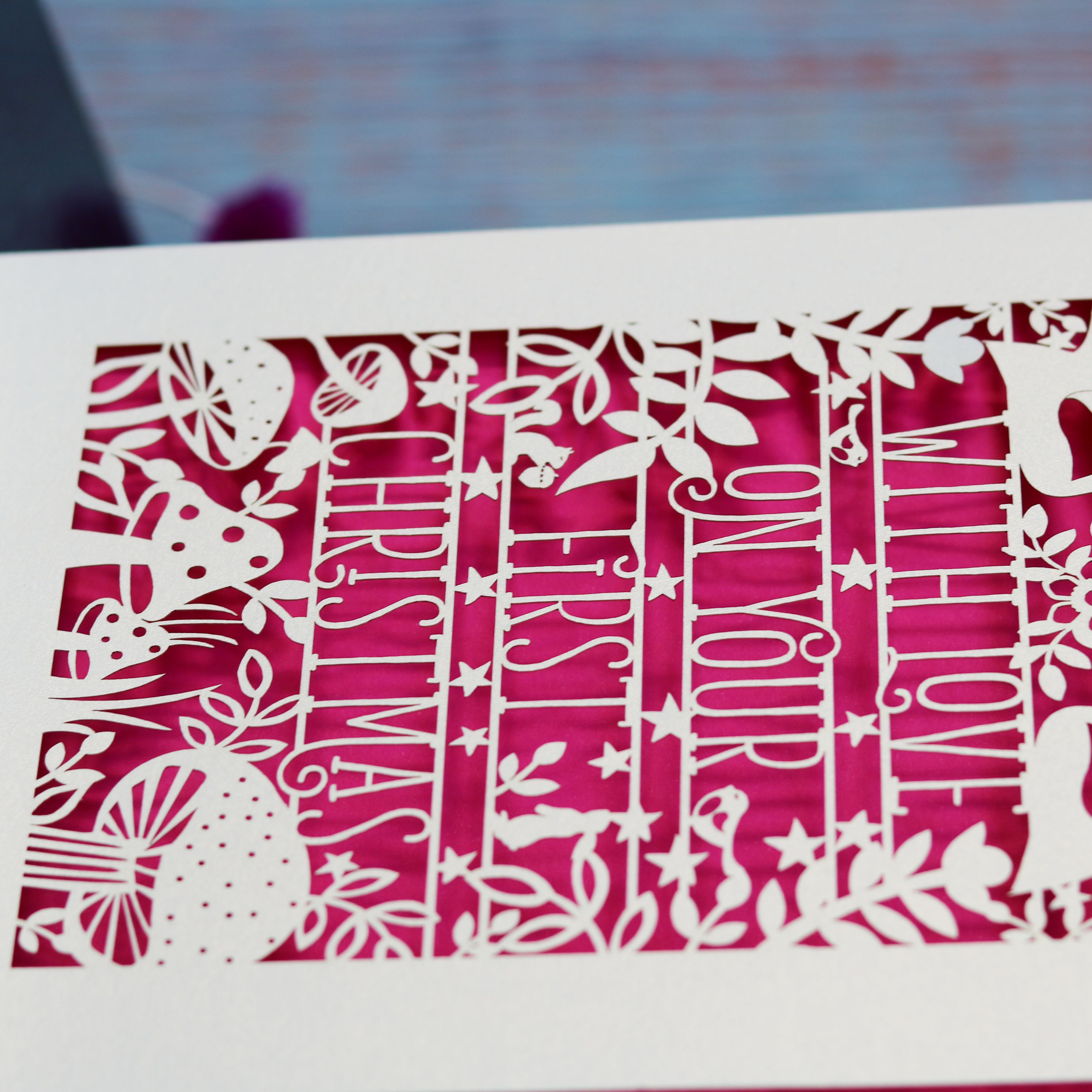 Personalised Woodland First Christmas Papercut Card