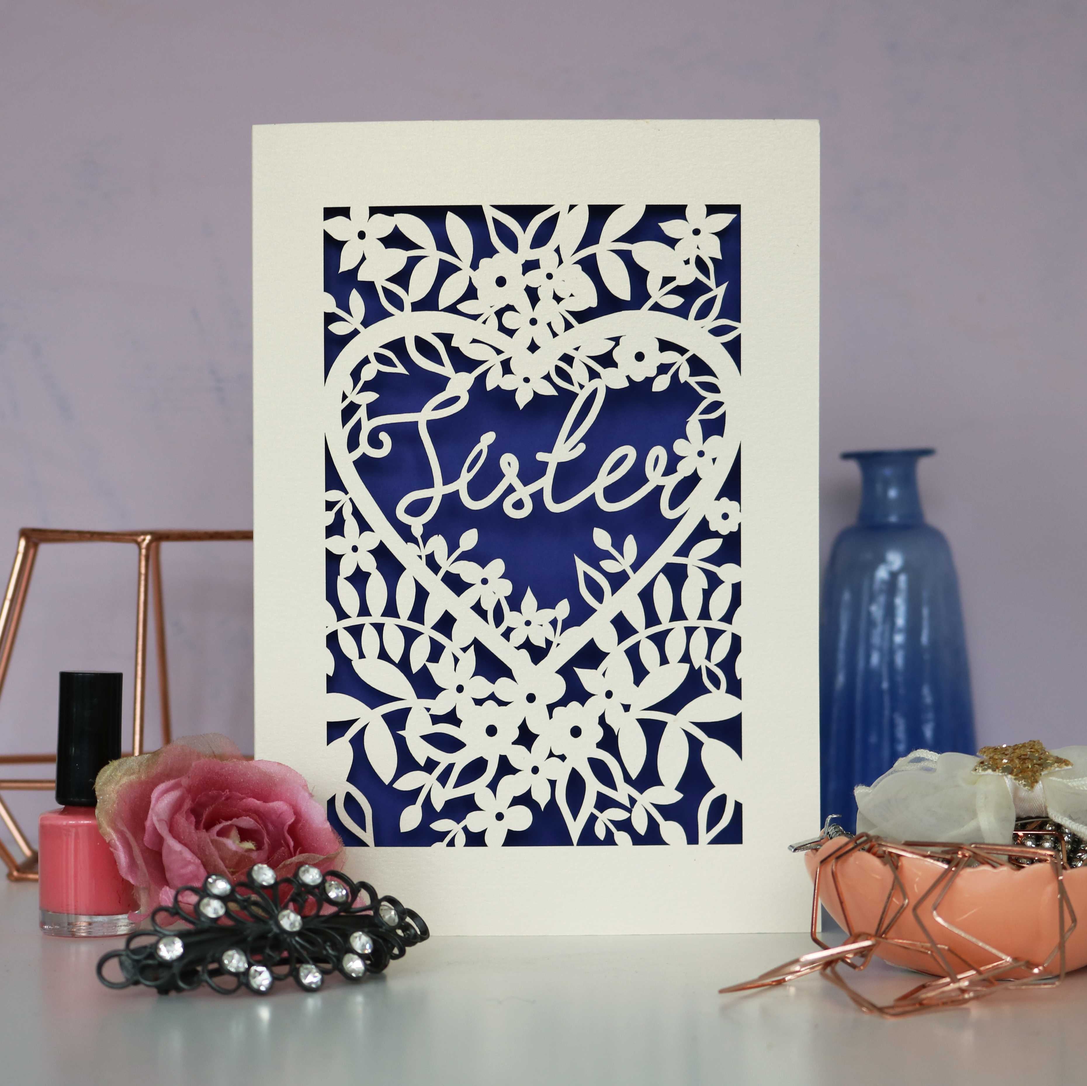 Papercut Sister Card