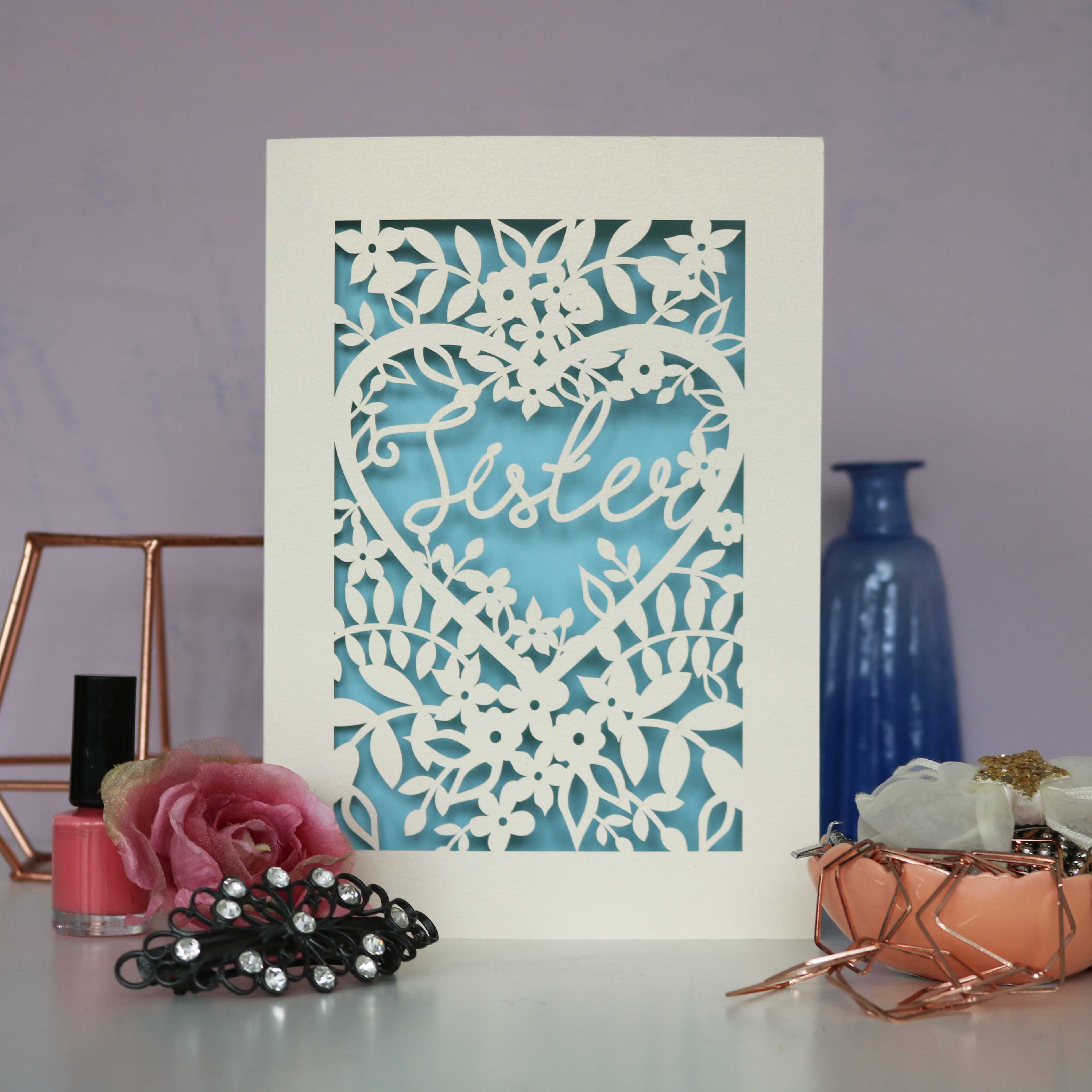 Papercut Sister Card