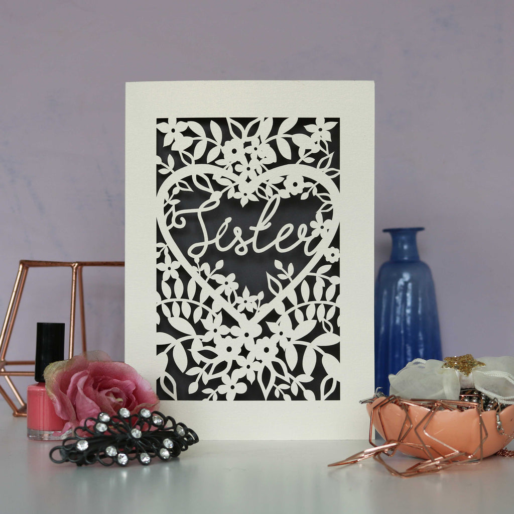 Papercut Sister Card