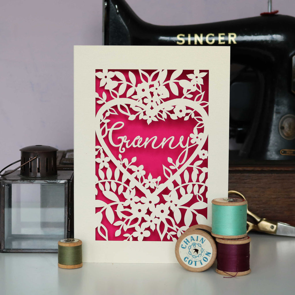 Papercut Granny Card