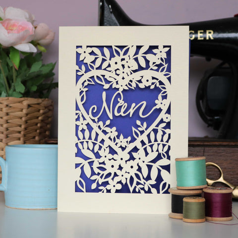 Papercut Nan Card - A6 (small) / Infra Violet