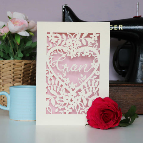Papercut Gran Card - A6 (small) / Candy Pink