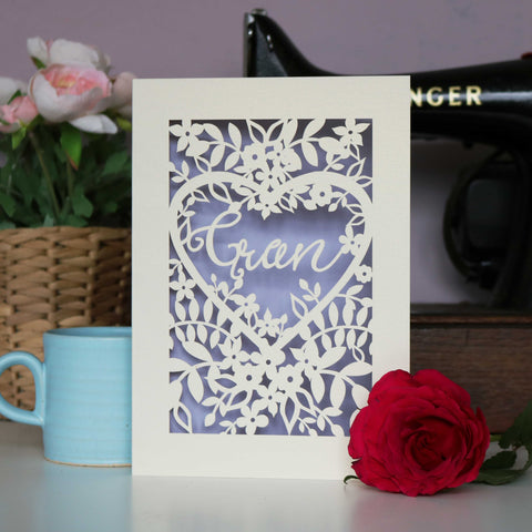 Papercut Gran Card - A6 (small) / Lilac
