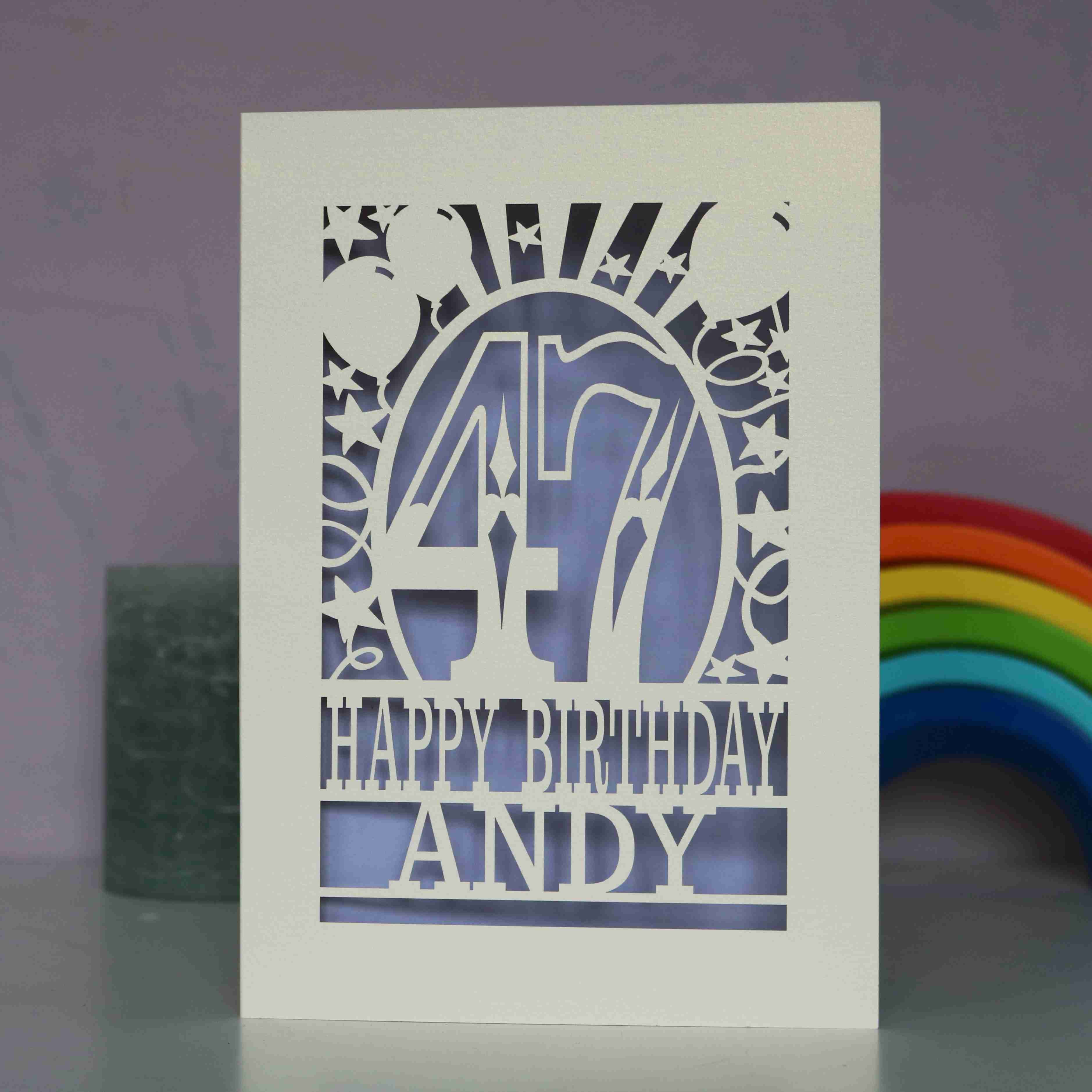 A papercut personalised birthday card for son or daughter