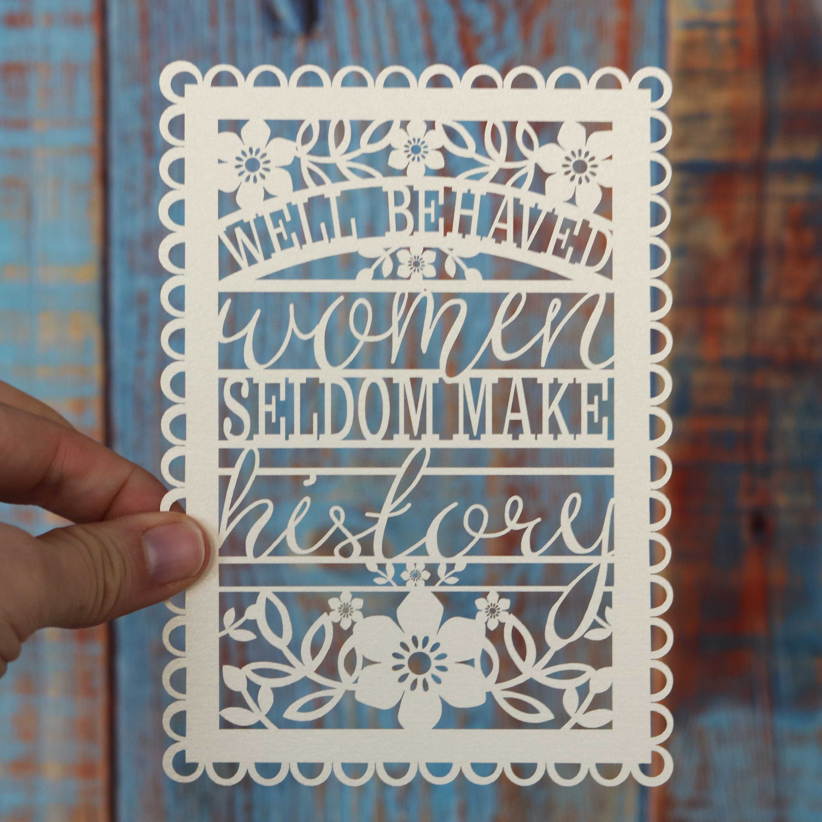 Well Behaved Women Papercut Postcard