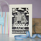 Personalised Papercut Pirate Birthday Card