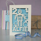 Personalised Papercut Robot Birthday Card