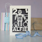 Personalised Papercut Robot Birthday Card