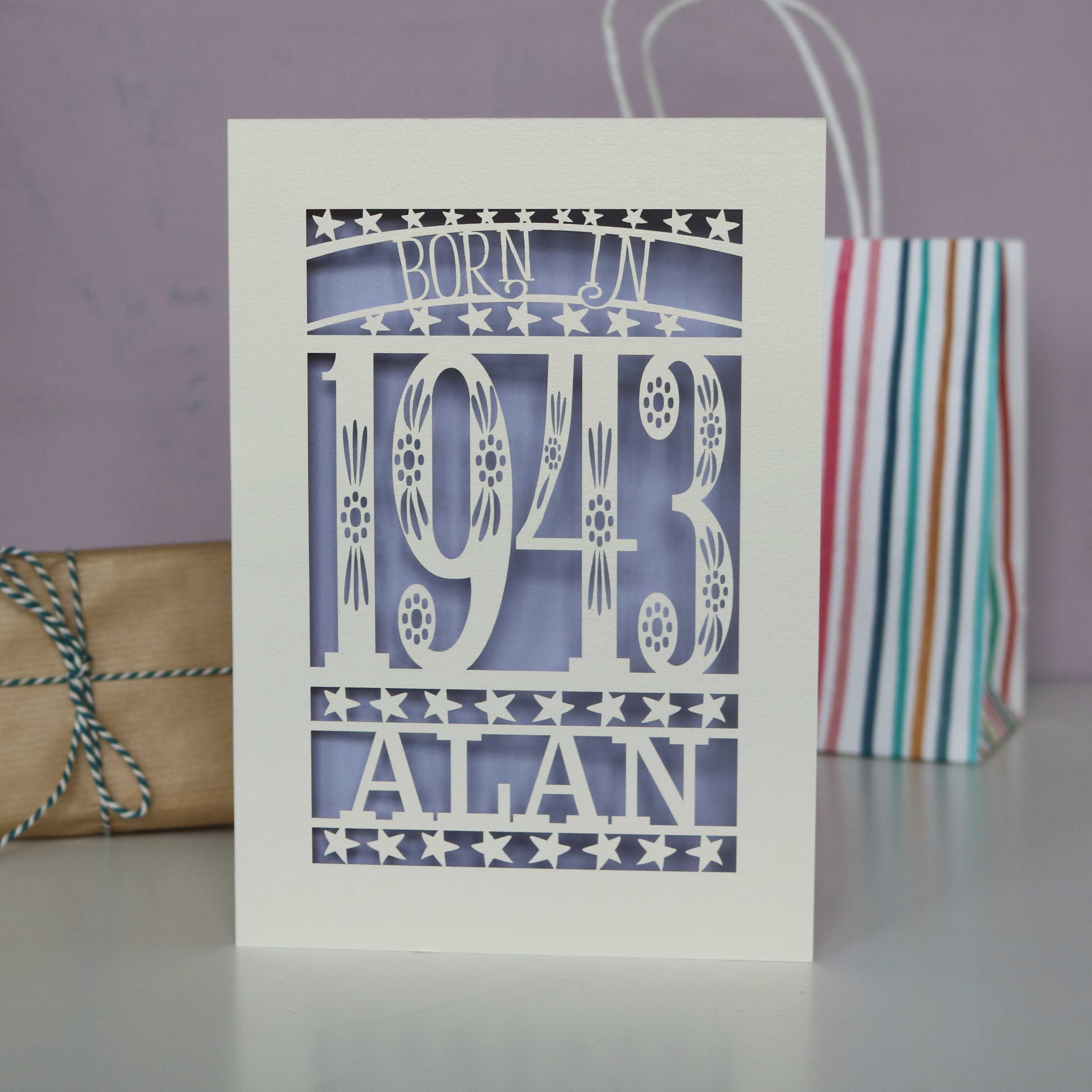 Born In 1943 80th Birthday Card A5