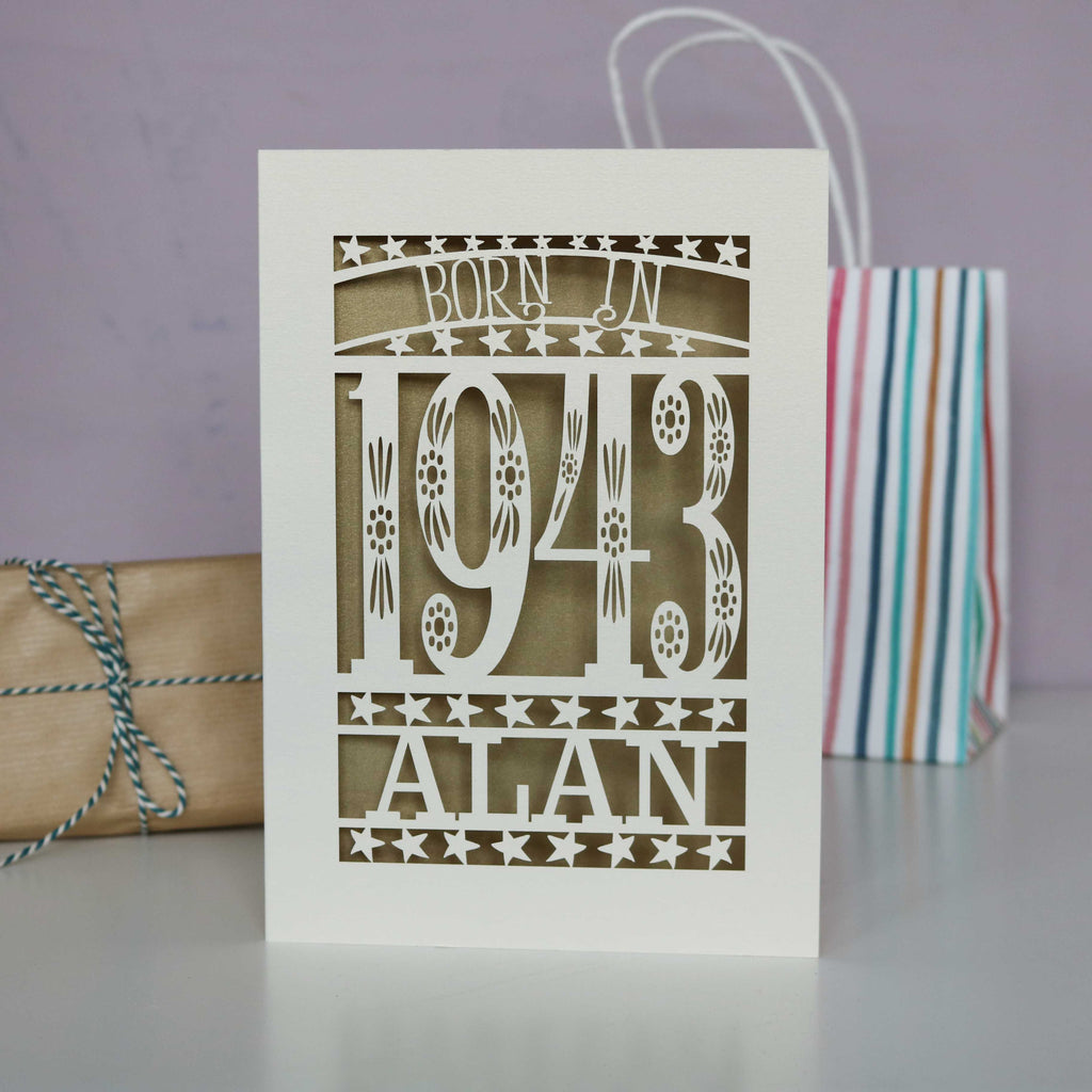 Born In 1943 80th Birthday Card A5